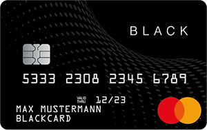 Black&White Kreditkarte im modernen schwarzen Design.