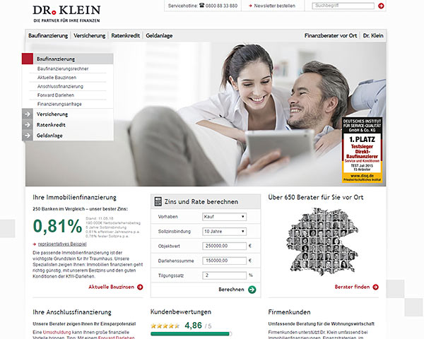 Dr. Klein Online Portal Screenshot