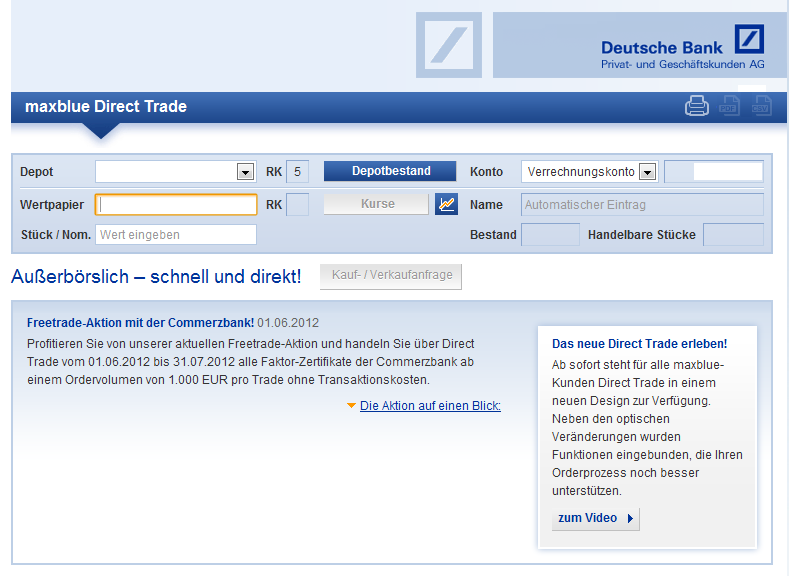 Screenshot maxblue direct trade